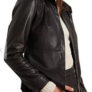 Leather is NOW! Brown Faux leather shirt/jacket